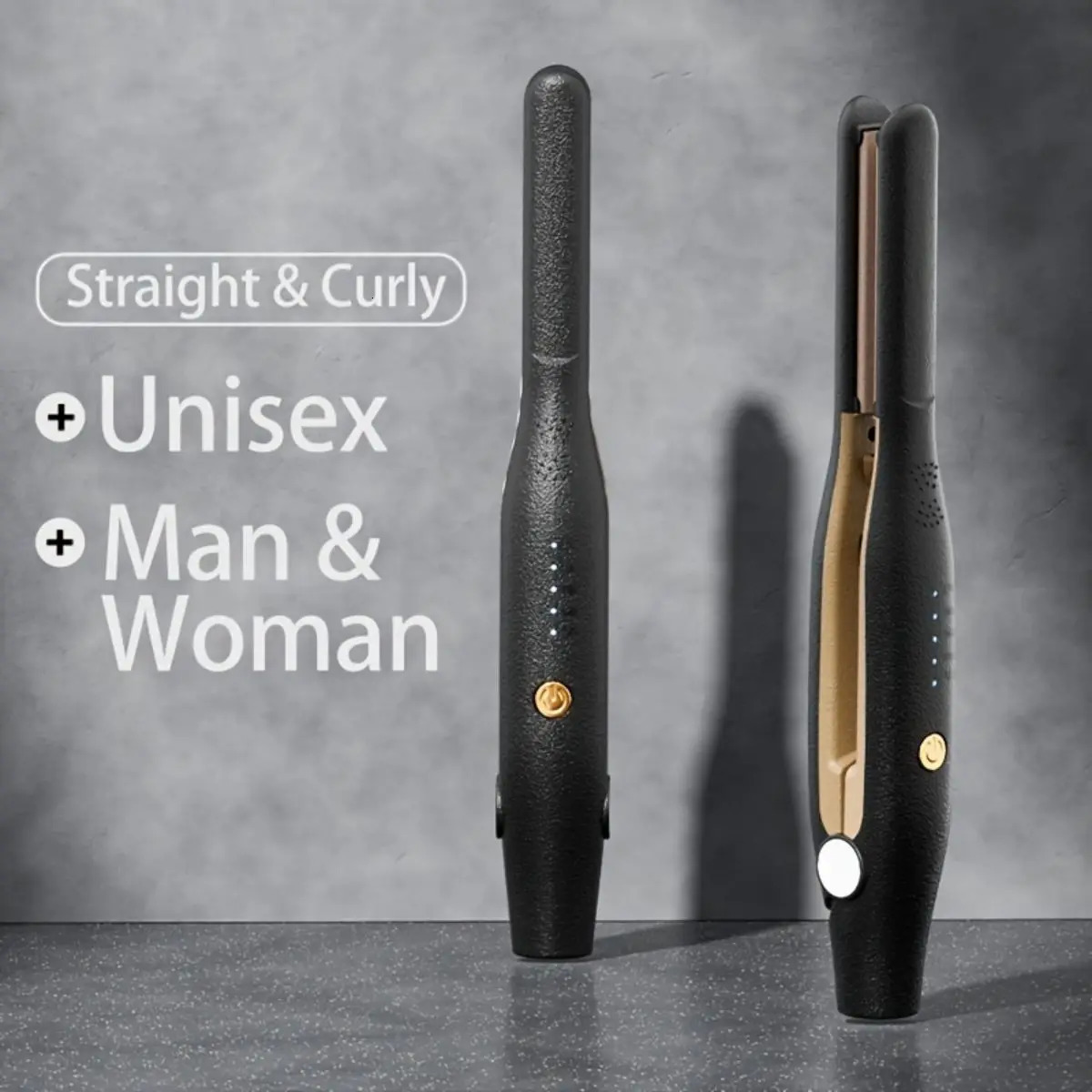 2 In 1 Hair Straightener Curling Iron Mini Pencil Flat Iron for Short Hair Beard StraighteneHome Hair Curlr Ceramic Hair Curlers 250214