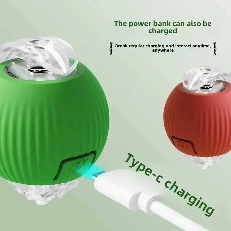 Interactive Dog Toys Rechargeable Pet Interactive Toys Electric Cats Ball Automatic Rolling Fake Tail Ball Dog Cats Toy Y250705