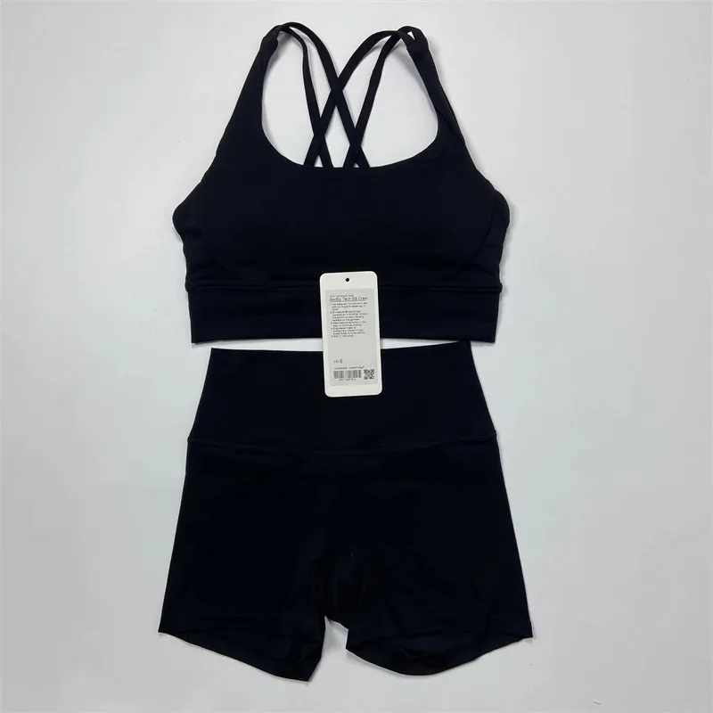 3styles Women Yoga Sets Hotty Biker Shorts Sports Bra Push Up Fiess Back Cross High Waist Elastic Sportswear Outfits Gym Suits Running Workout Tracksu