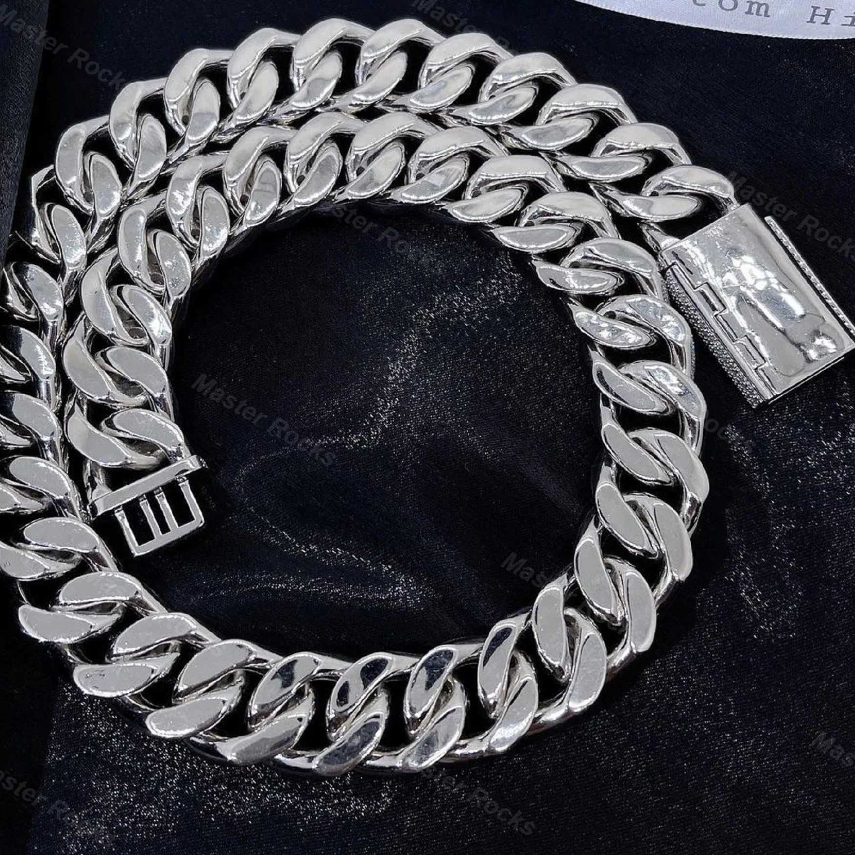 Pear And Round Cut Customize Cuban Links Iced Out Silver Moissanite Cuban Competitive Price Diamond Chain Miami Cuban Link