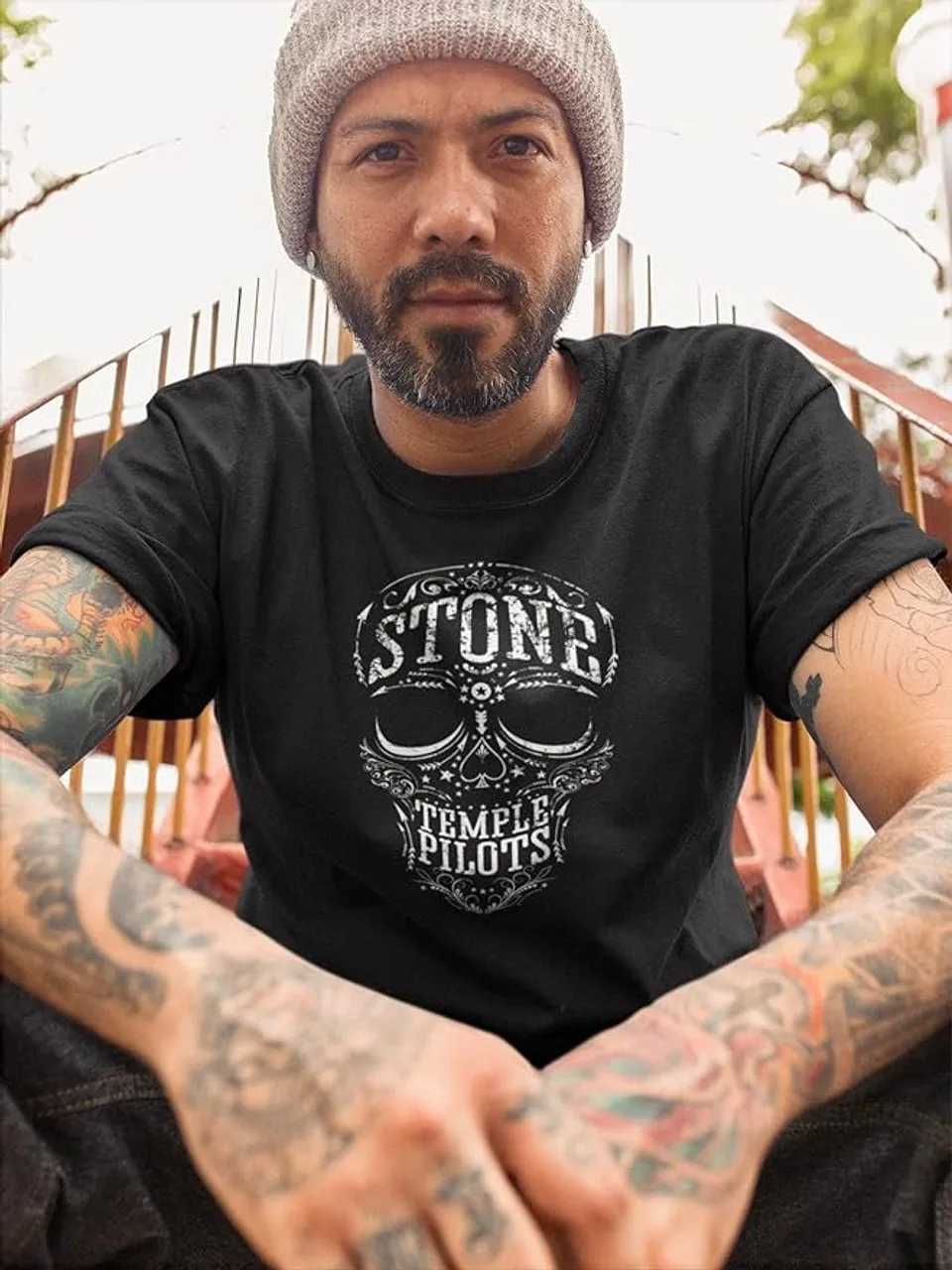 Hip Hop Stone Temple Pilots Band T-Shirt Men Women Casual Short Sleeve Oversized Punk American European Street Harajuku Me TeesT250213