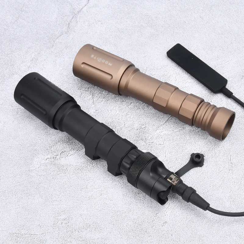 WADSN PLHv2 18650 White D Airsoft Weapon Rif Flashlight Hunting High Power Scout Light 1300Lumens with Metal Dual Tail W250214