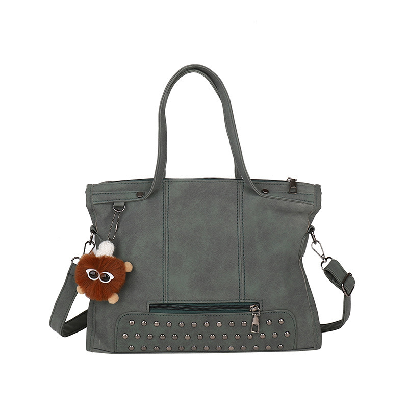 PU Tote New Willow Nail Decorative Women's Handheld Single Shoulder Big Bag