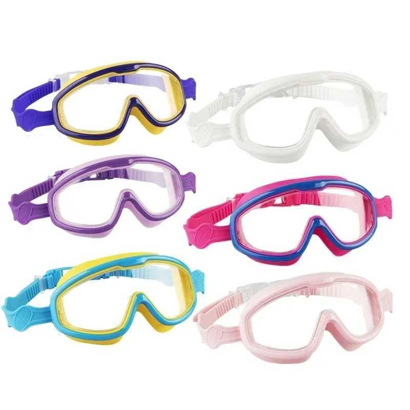 Outdoor Swim Goggles Large frame waterproof and for Kids Anti-Fog UV Protection Swimming Glasses for 8-13 Years Children Z250215