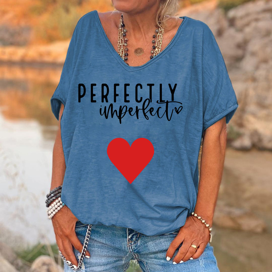 Designer Fashion Trend 2025 Printable T-shirt Summer Style Loose V-neck Pullover Short Sleeved Women Top