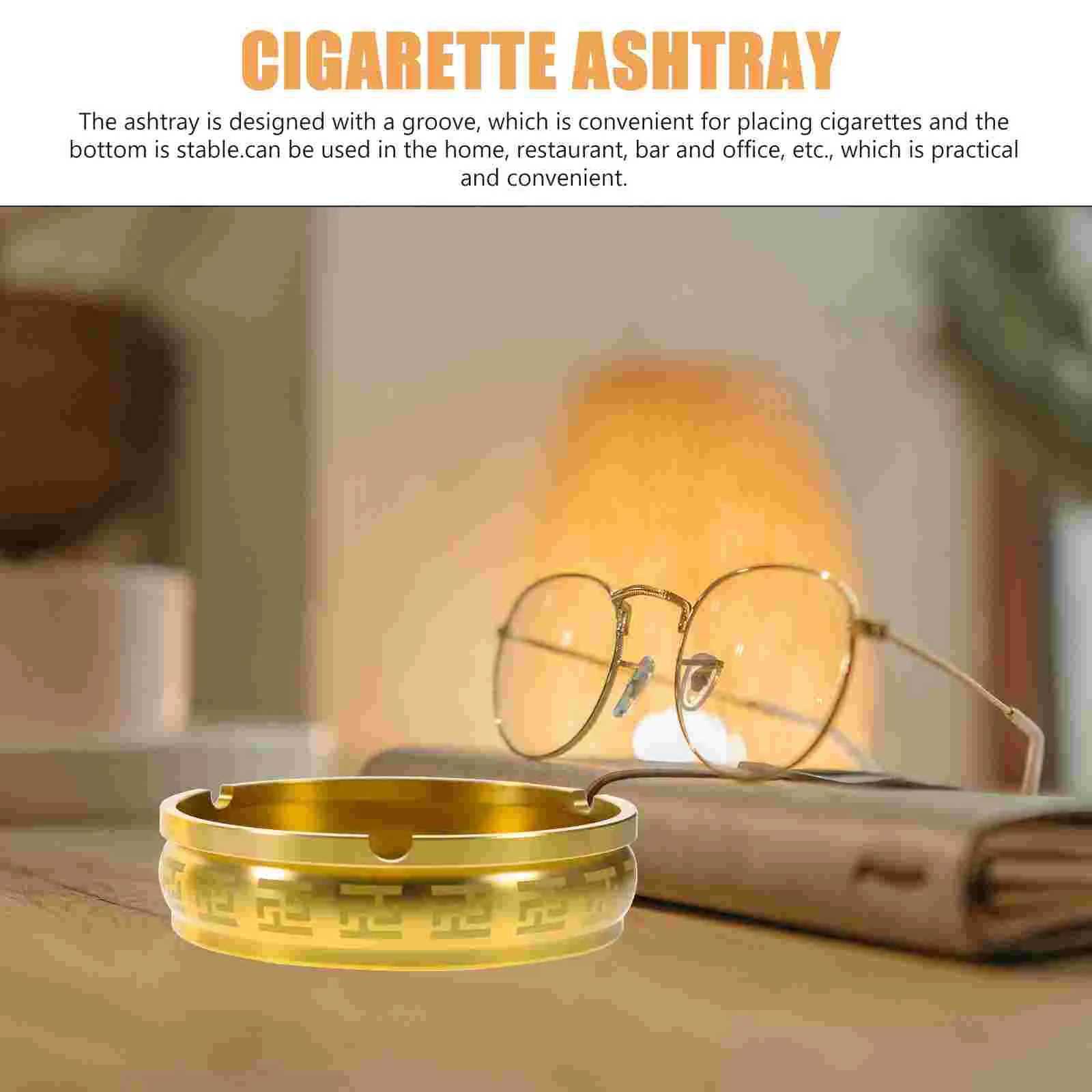 Simple Retro Metal Ashtray Ash Tray Decor Ashtray Tabletop Ash Holder Household Tabletop Ashtray Retro Living Room AshtrayT250215