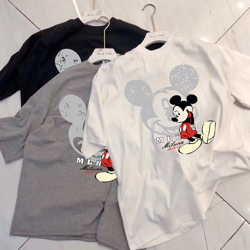 Designer Women Fashion Trend 2025 New Printed Loose Cartoon Women Short Sleeved Bottom Shirt Spring/summer T-shirt