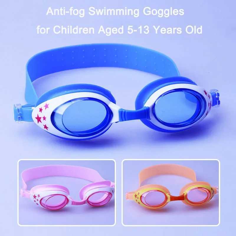 Waterproof Anti Fog Swim Goggles Children Silicone Colored Lenses 3-15 Years Old Kids Eyewear Adjustable Swimming Pool Glasses Z250215