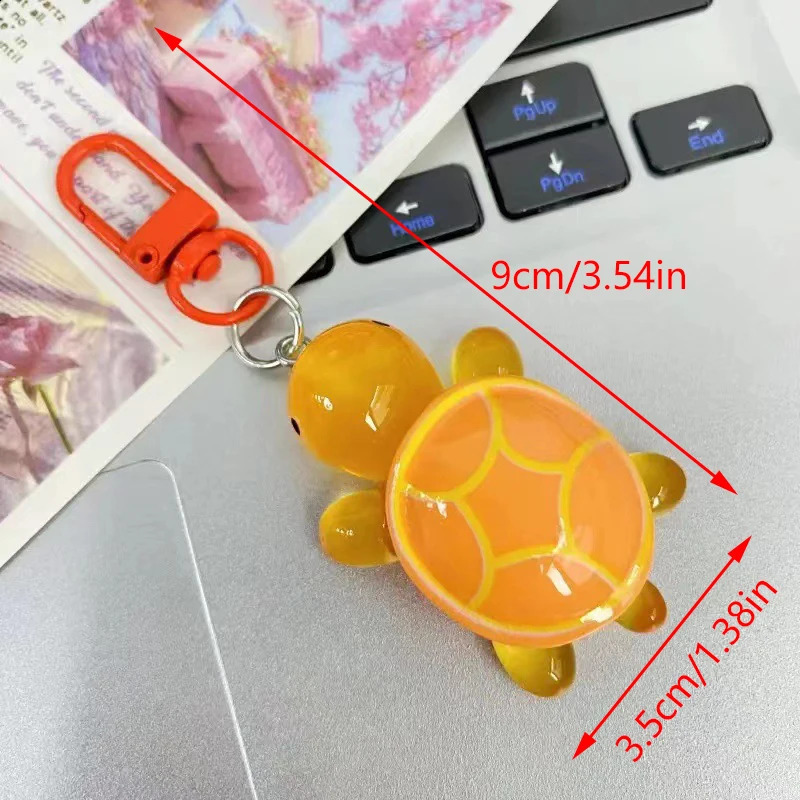 Cartoon Resin Luminous Turtle Ornament Keychain Glow-in-the-dark Color Turtle Keyring Bag Pendant Accessory Girlfriends Gifts 250214