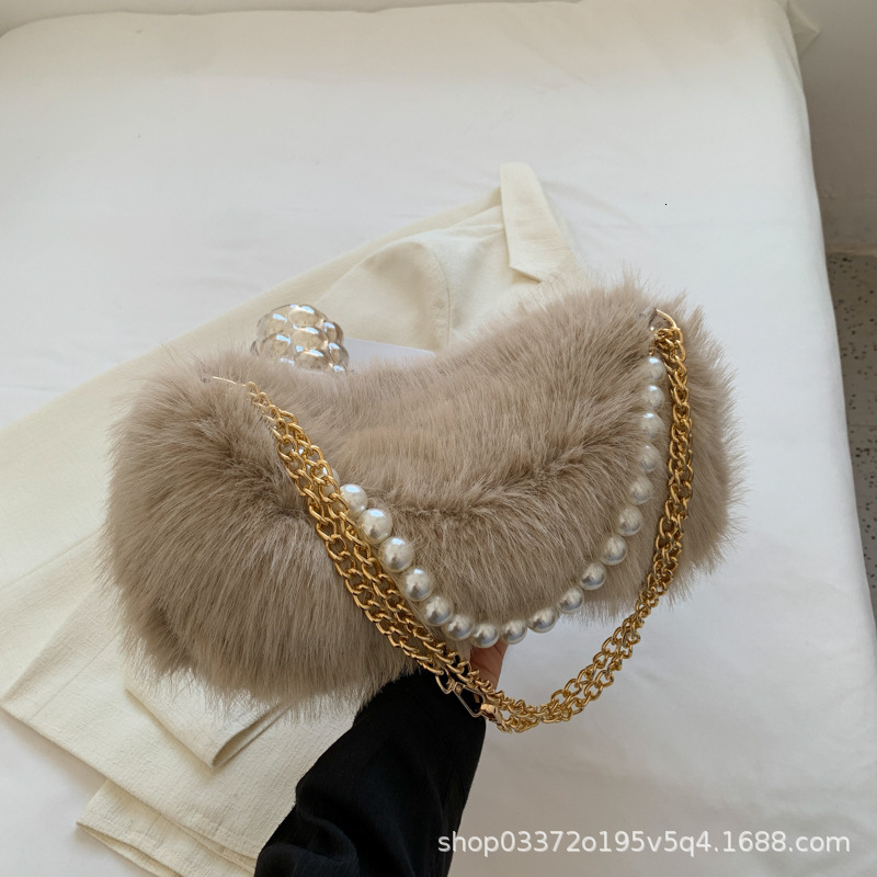 Autumn/Winter Women's Handbag Designer Handbag Warm Plush Shoulder Chain Shopper Wallet 2025 New Women's Handbag