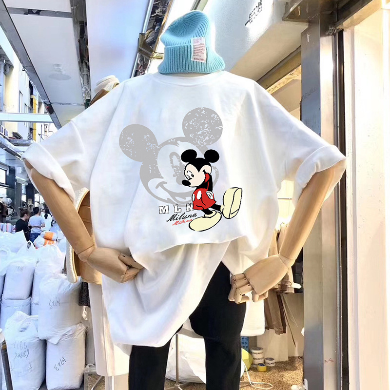 Designer Women Fashion Trend 2025 New Printed Loose Cartoon Women Short Sleeved Bottom Shirt Spring/summer T-shirt