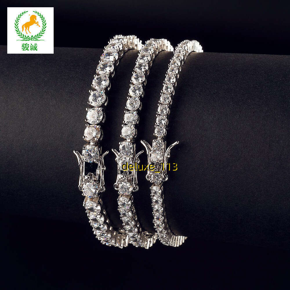 S pure sier single row hot selg moissanite bracelet 2mm 3mm 4mm 5mm tennis chain Tennis Chain