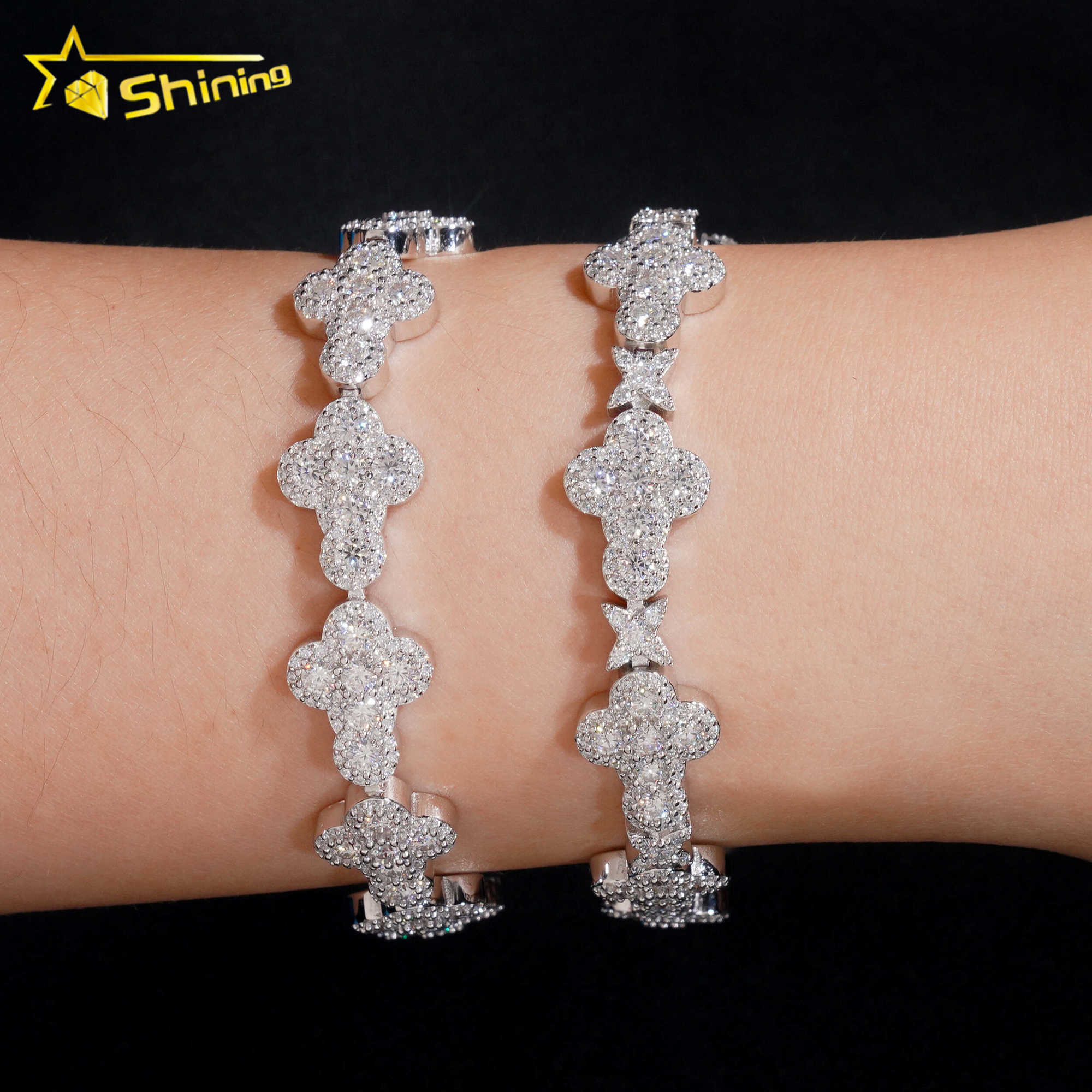 Hot sale Cross Bracelets 925 sterling silver pass diamond tester GRA certified VVS moissanite tennis bracelets