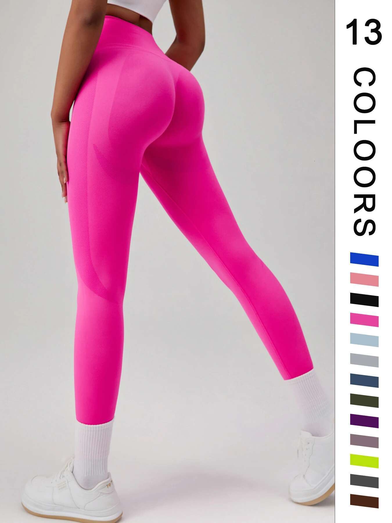 Fiess Women's Sports Seamless Bottoms High Waist Slim Yoga Bottom Gym Jogging Quick Dry Breathable Hip Lifting Pants