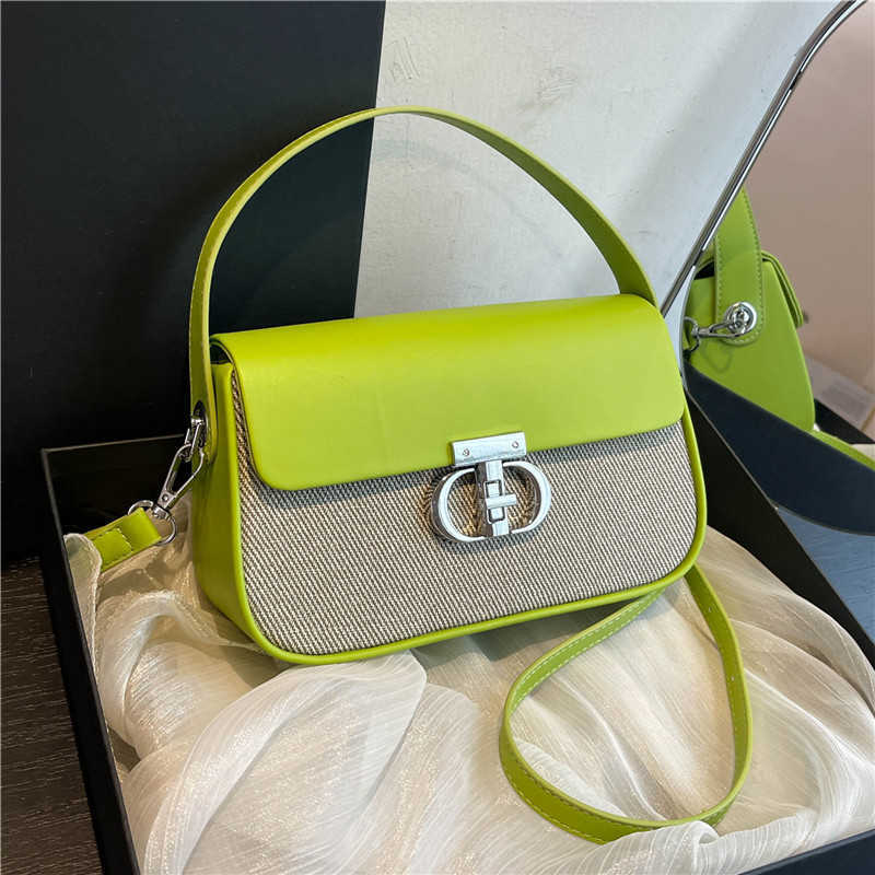 Designer bag Advanced Western Style Handheld Box for Women New Fashionable Color Contrasting Versatile Single Shoulder Crossover Small Square Bag