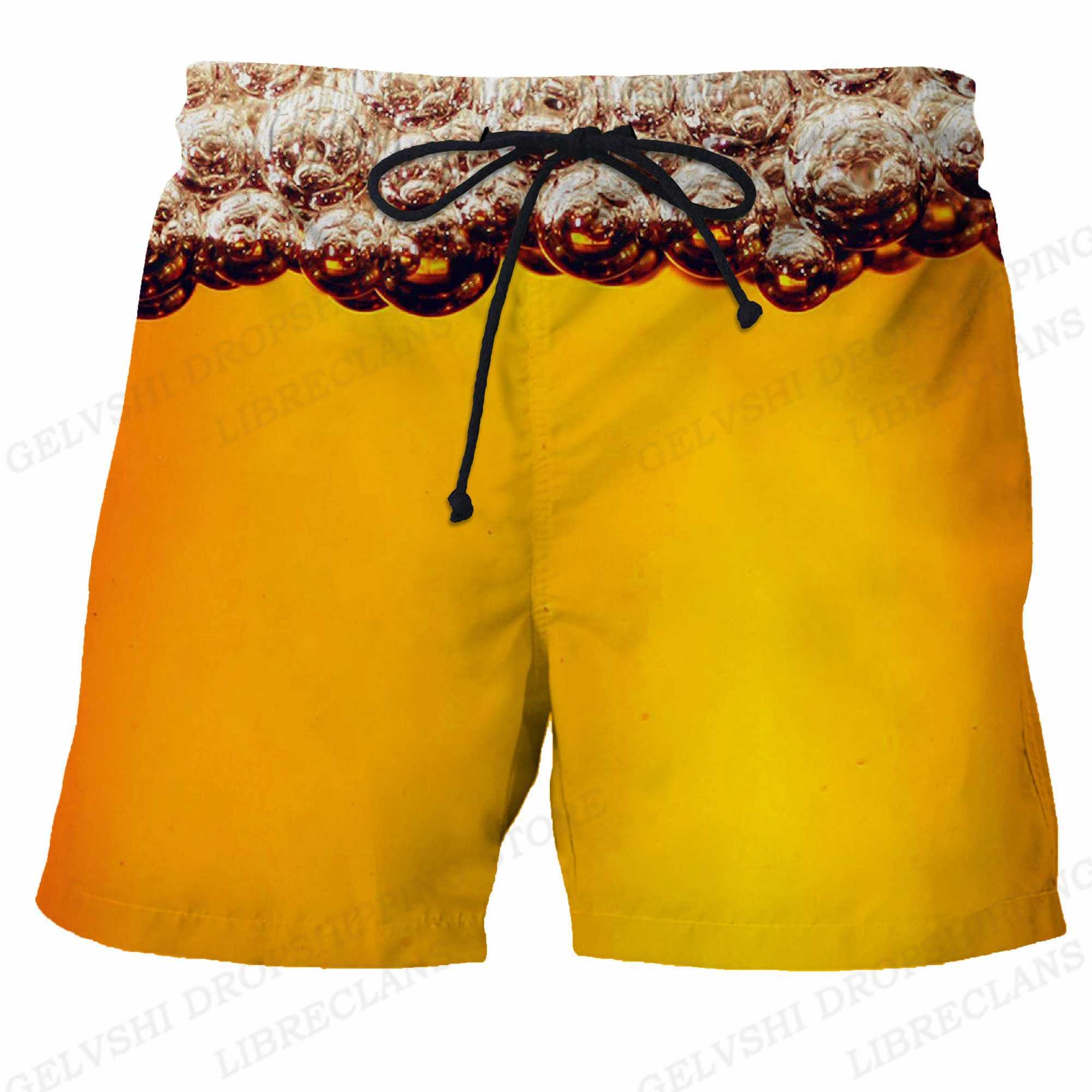 Mens swimsuit shorts beer 3D surfboard childrens beach shorts mens swim trunks Masculina sportswear quick drying underwear boys W250215
