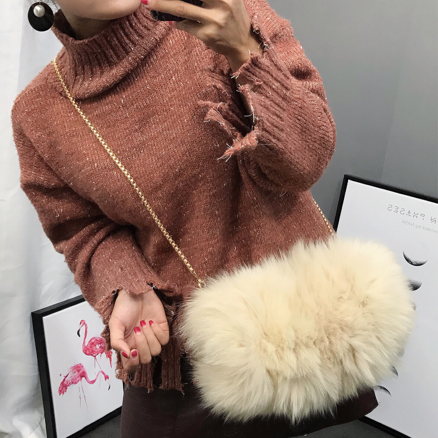 Autumn/Winter Women's Handbag Designer Handbag Warm Plush Multi Color Shoulder Bag Chain Shopper's Wallet 2025 New Women's Square Handb