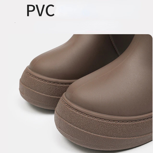 Fashionable womens rain boots waterproof womens shoes outdoor anti slip womens work boots high-quality platform EVA shoes 250213