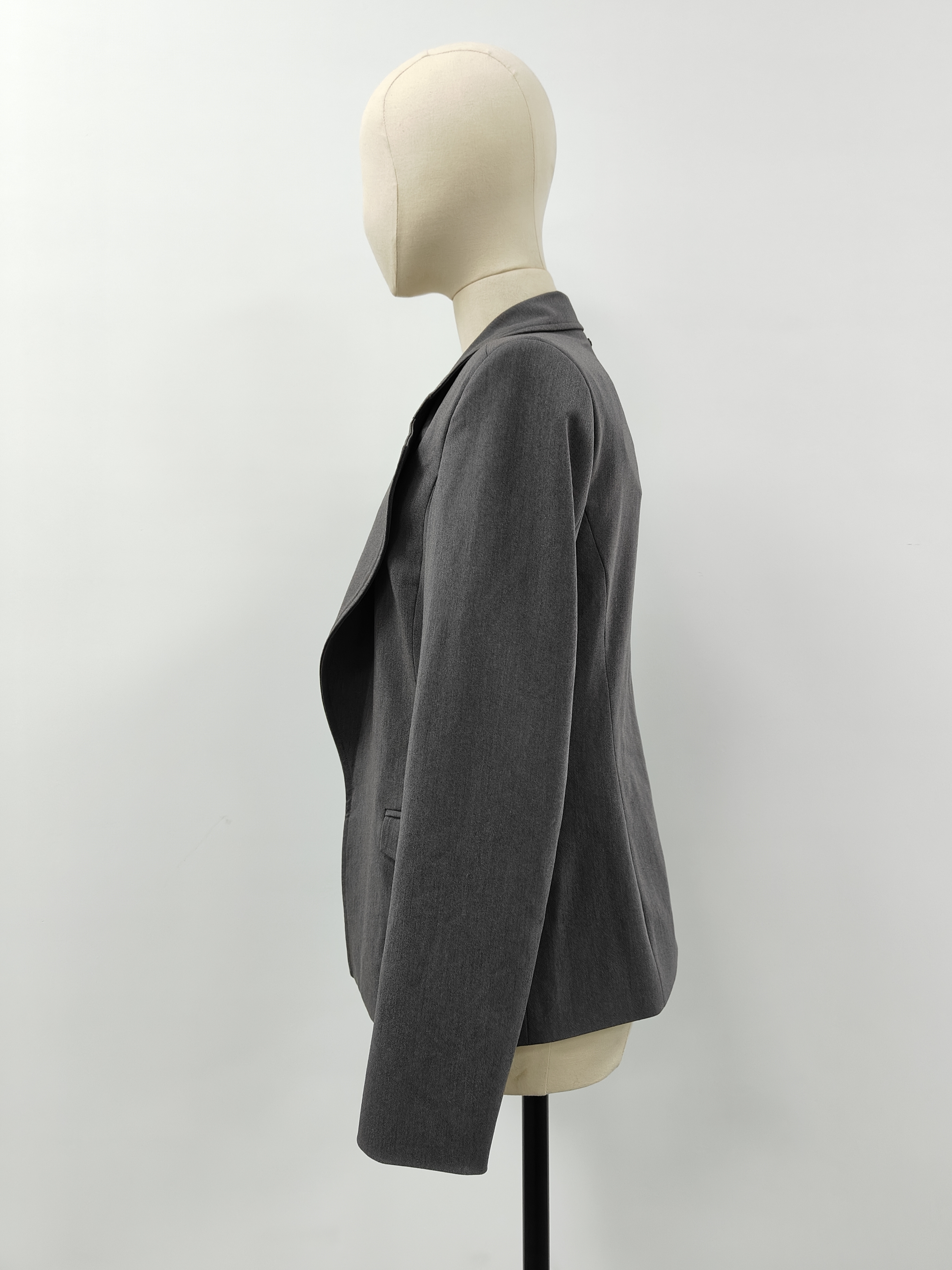 Grey Slim-fitting Women Blazer Jacket Cardigan