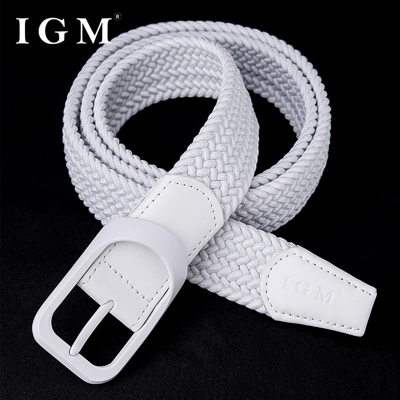 Fashion Men Metal Pin Buckle Male Canvas Pants Jeans Golf Elastic Braided Belt 250213