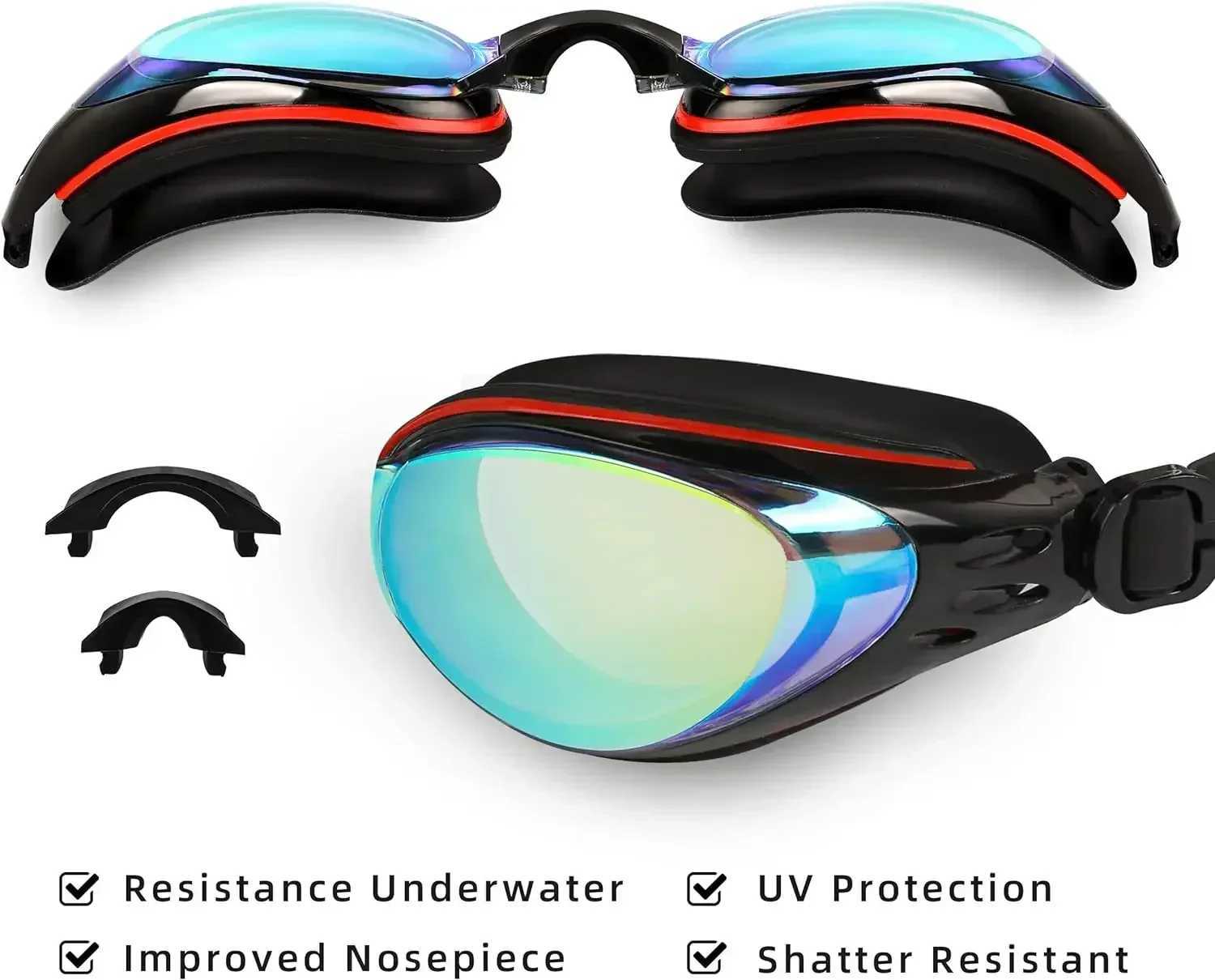 Adult Kids Swimming Glasses Myopia Goggles glasses with DegreeReplacable Nose Frame and Anti-fog Spray Z250215