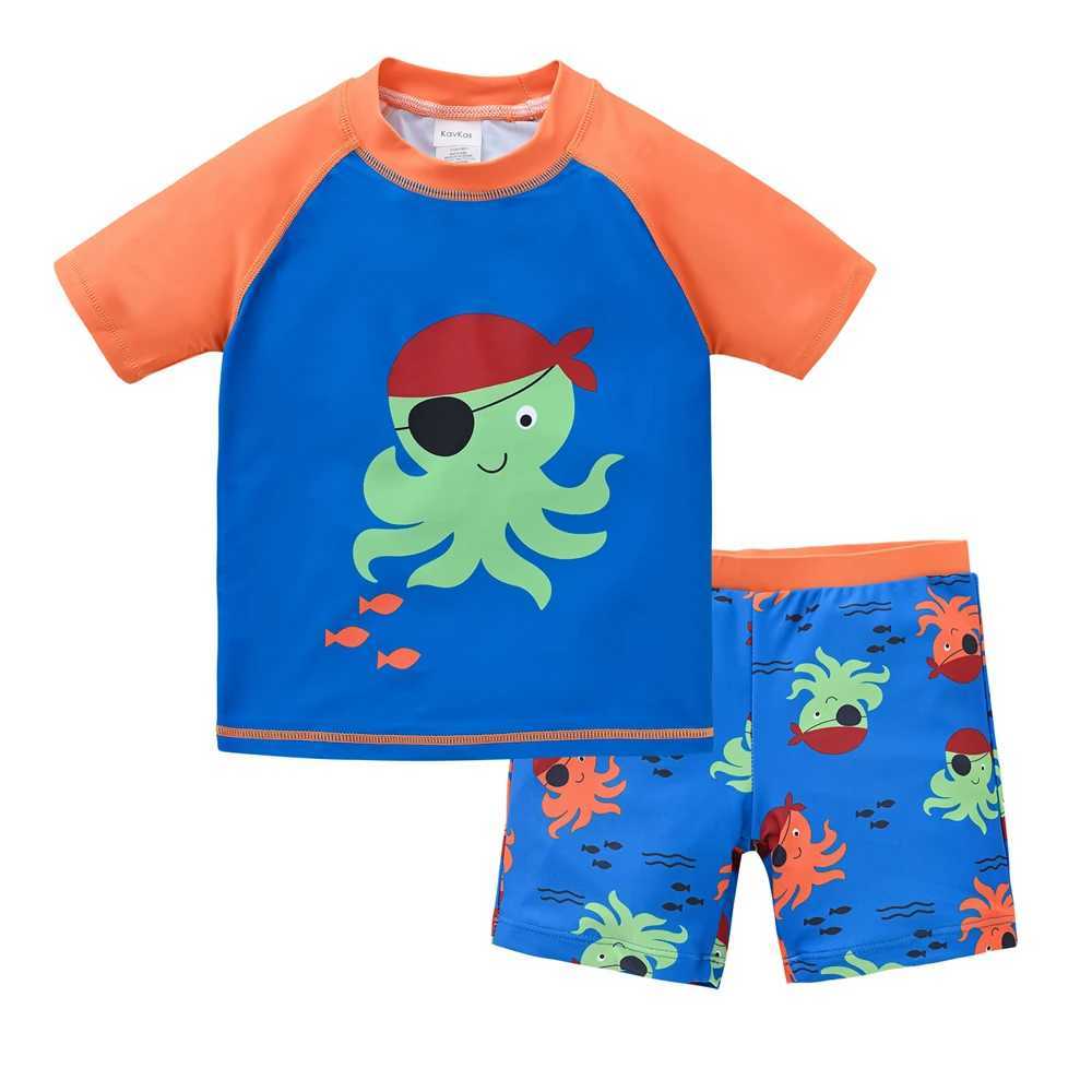 Kids Boy Swimsuit Cool Print 2 Pcs/lot 1-7 Years Summer Children Board Shorts Children Boys Swimwear Beach SurfingXJ250214