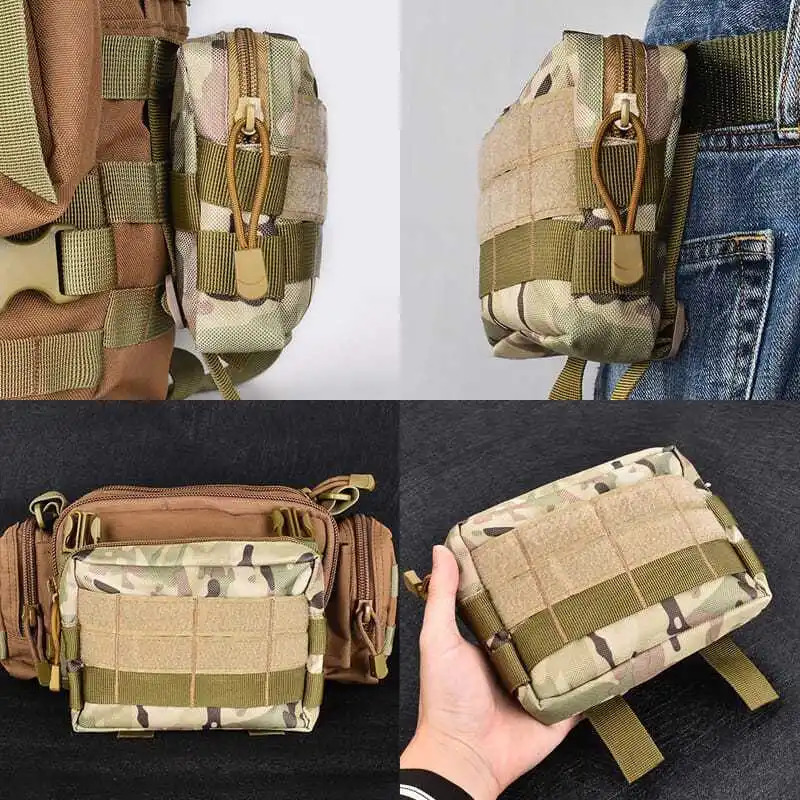 Outdoor Portable Tactical backpack Hiking Shoulder Strap Bag camping equipment Sundries Accessories Pouch Walking storage bags 250118