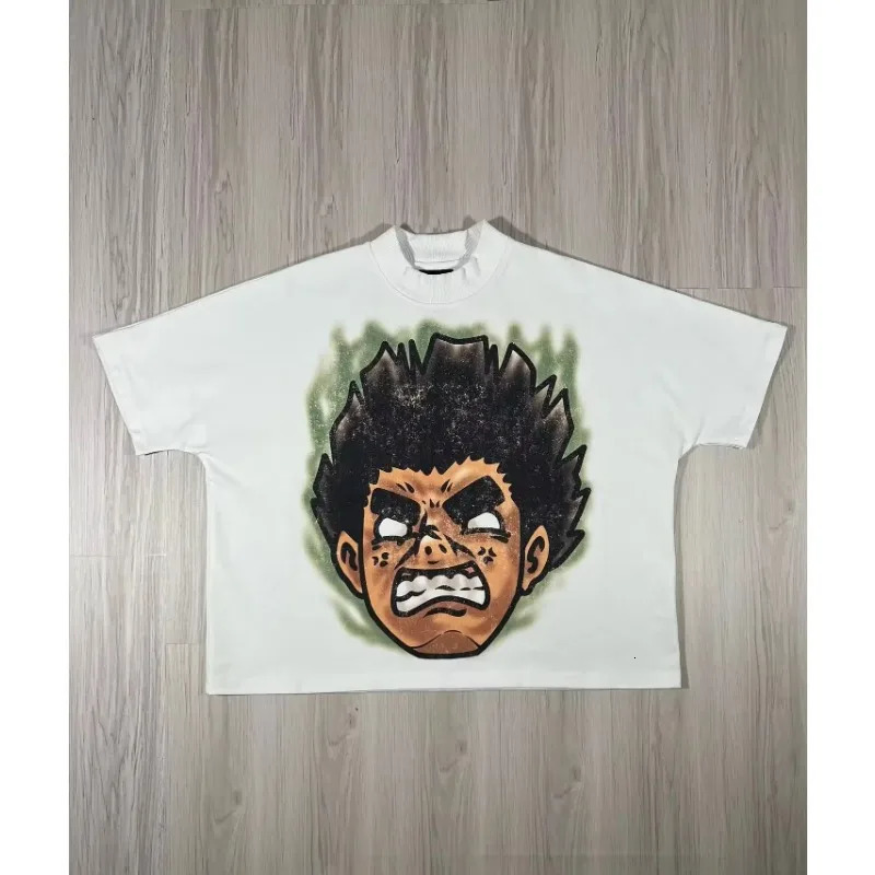 Streetwear Harajuku Retro Oversized Cartoon Graphic Print T Shirts Mens and Womens Hip Hop Fashion Casual Short Sleeve Tops 250210