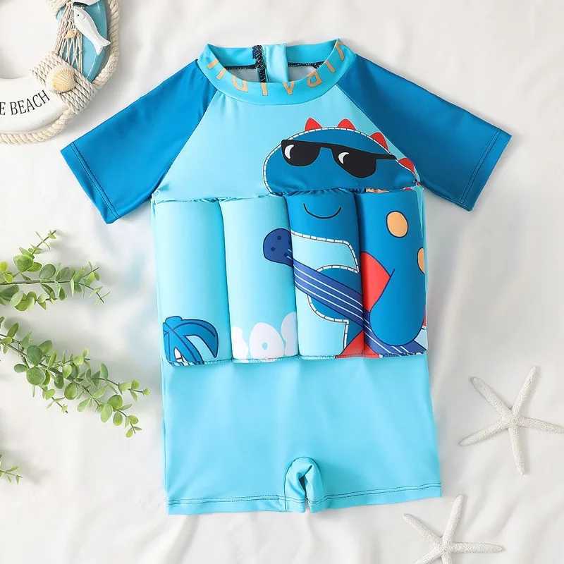 Boys Buoyancy Swimsuit Boys Short-sleeved One-piece Swimsuit Childrens Infant Swimsuit One Hair Swimsuit MensXJ250214