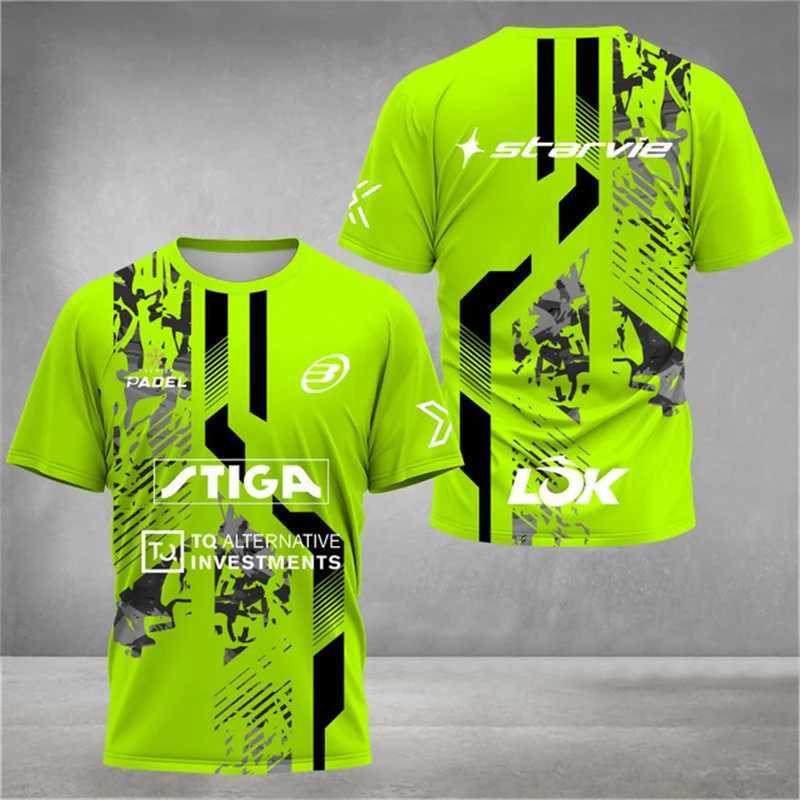 2024 Stylish Printed Padel Jersey Breathable Quick-Drying Tennis Short Sleeve T-Shirt Big Size Mens Sportswear Fitness Clothing W250214