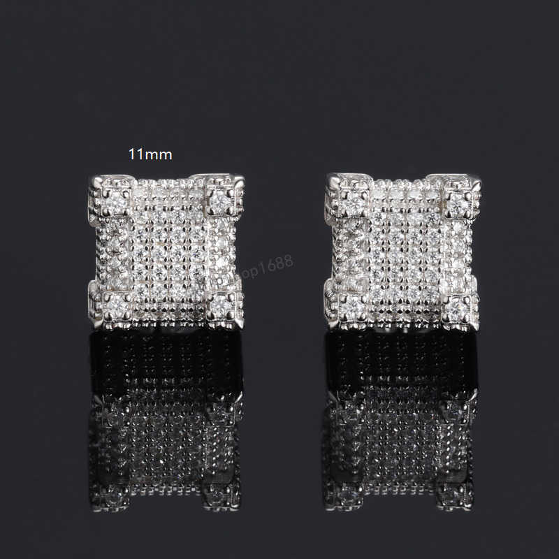 Classic Design Hip Hop Iced Out 925 Sterling Silver Screw Back GRA Certificated VVS Diamond Moissanite Stud Earring