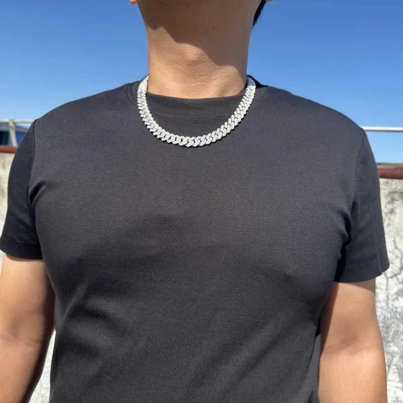 Double Row Cuban Link Chain 10mm 12mm with Custom Vvs Moissanite Big Hip Hop Mens Rapper Diamond Chain Pendant Necklace