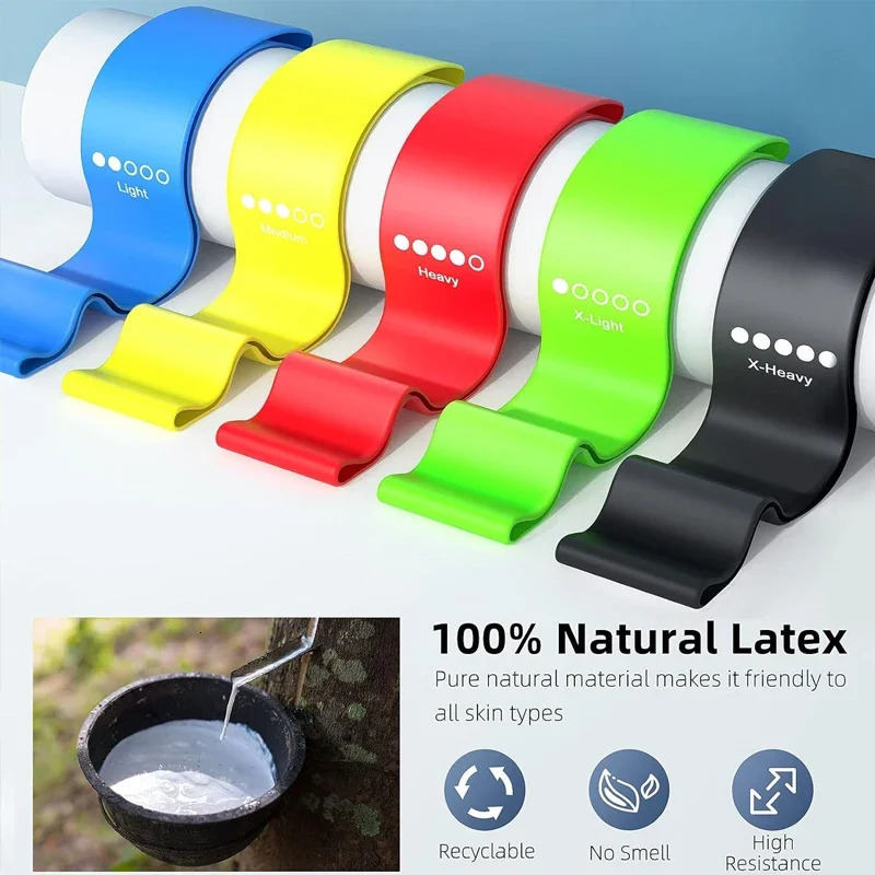 5 pcsset latex resistance bands fitness set rubber loop strength training workout expander gym equipment elastic band 250213