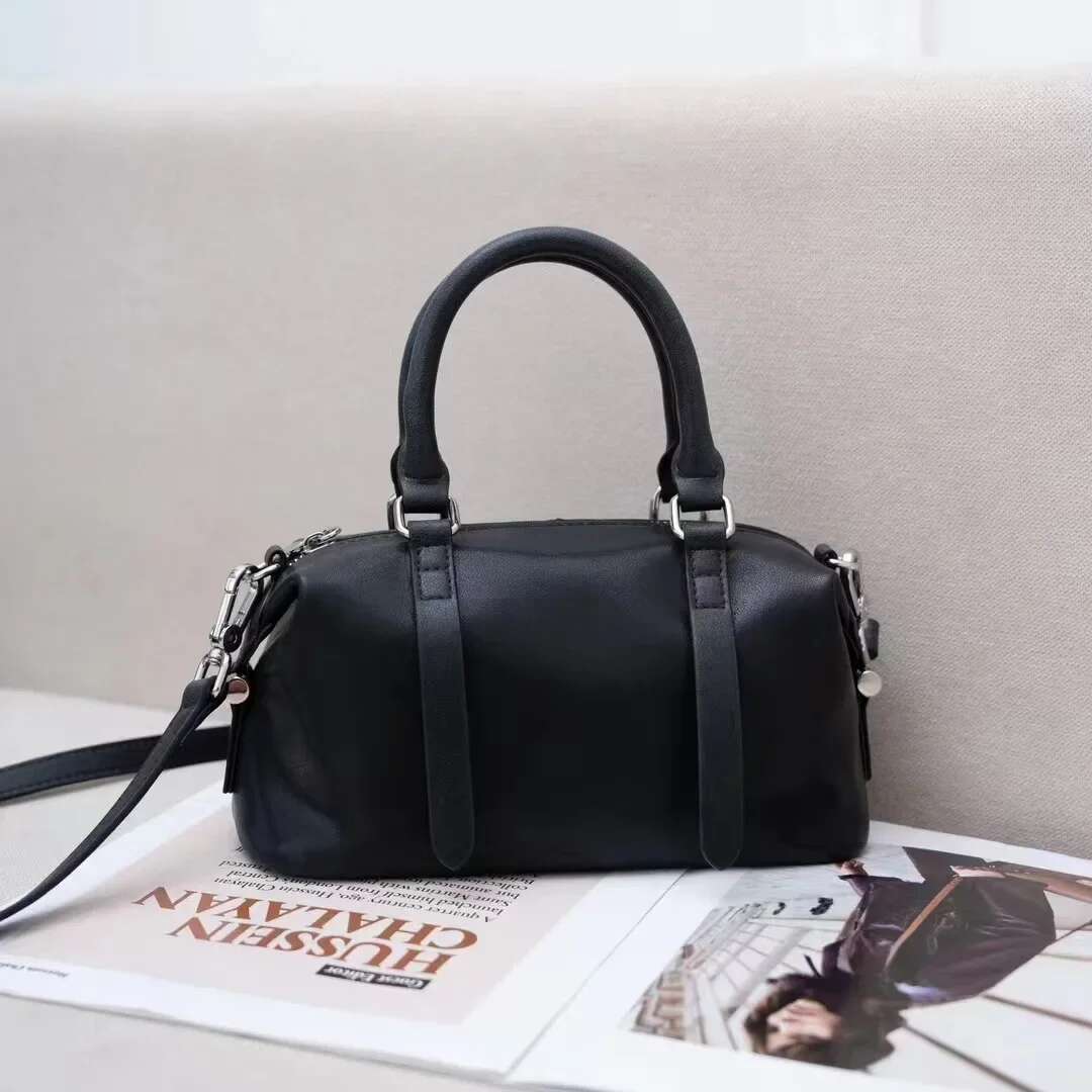 2024 New Vintage Women's Handbag Genuine Leather Crossbody Bag Boston Maillard Single Shoulder Sg