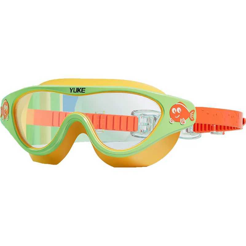 Kids Swimming Goggles Waterproof and Anti Fog HD Diving Goggles Boys Girls Transparent Large Frame Professional Swim Equipment Z250215