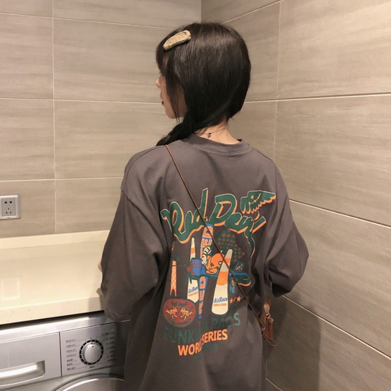 Designer Short Sleeved Women T-shirt 2025 New Summer Loose Korean Version Ins Fashion Student Harajuku BF Lazy Style Clothes