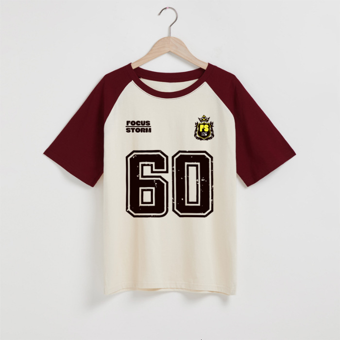 Designer T-shirt With Shoulder Patchwork Printed Short Sleeved Shirt For Women Summer Casual Sports Style Top Loose Knit Trend