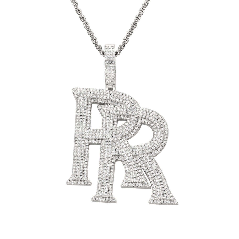 Men's Hip Hop Necklace RoddyRich Same Double R Rolls Royce Letter Pendant