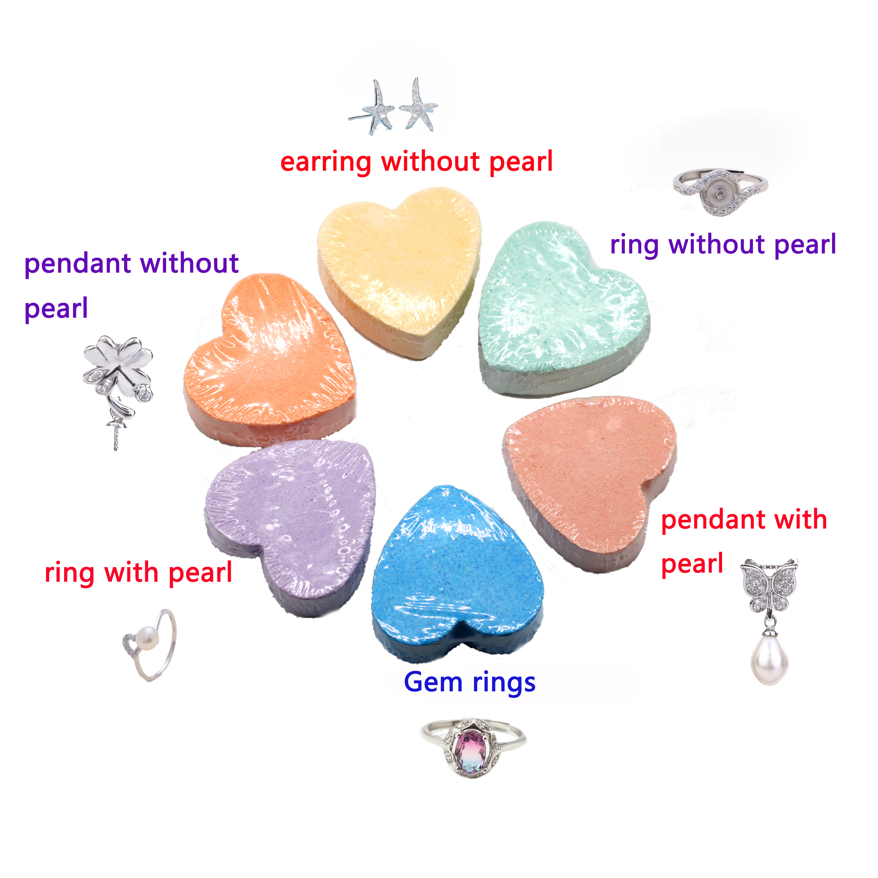 Chic Bath Bomb Essentials by ForBath - Handcrafted Sterling Silver Pendants and Rings with Gems, Perfect Live Show Souvenir