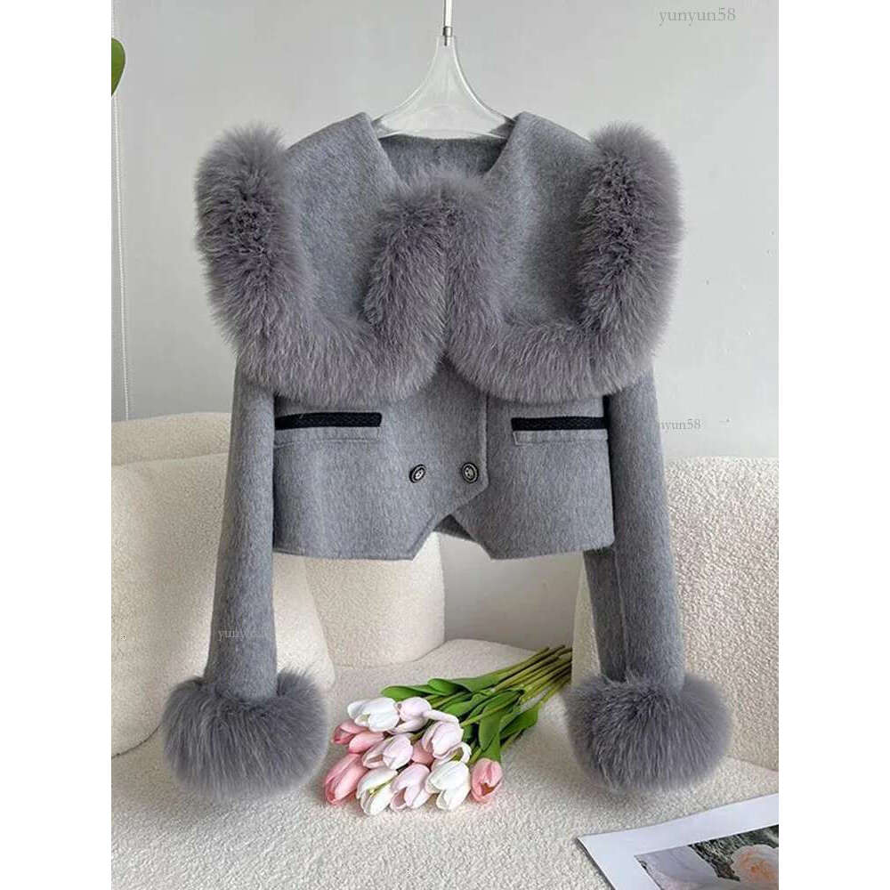 Winter coat womens 2024 high-quality fake fur large lapel double layer thick warm wool coat Korean fashion coat Chaquetas 240208