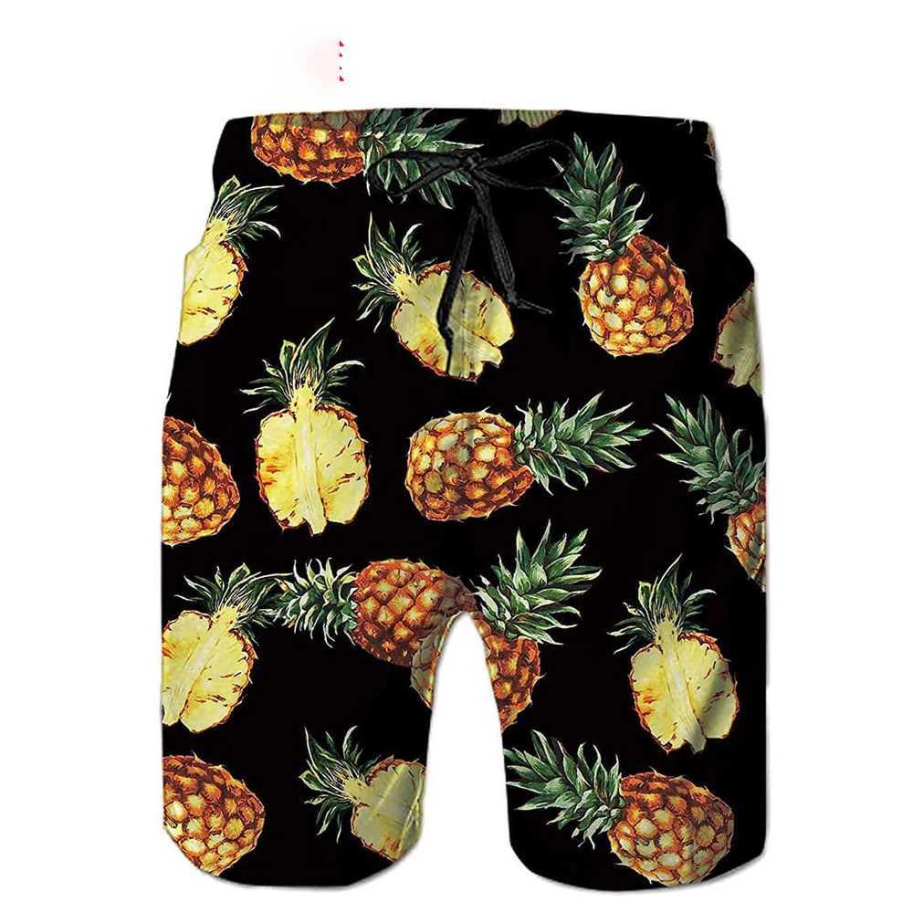 Fun Pineapple Mens Swimsuit Beach Shorts Surfboard Shorts Sportswear Boys Shorts Childrens Summer Jacket W250215