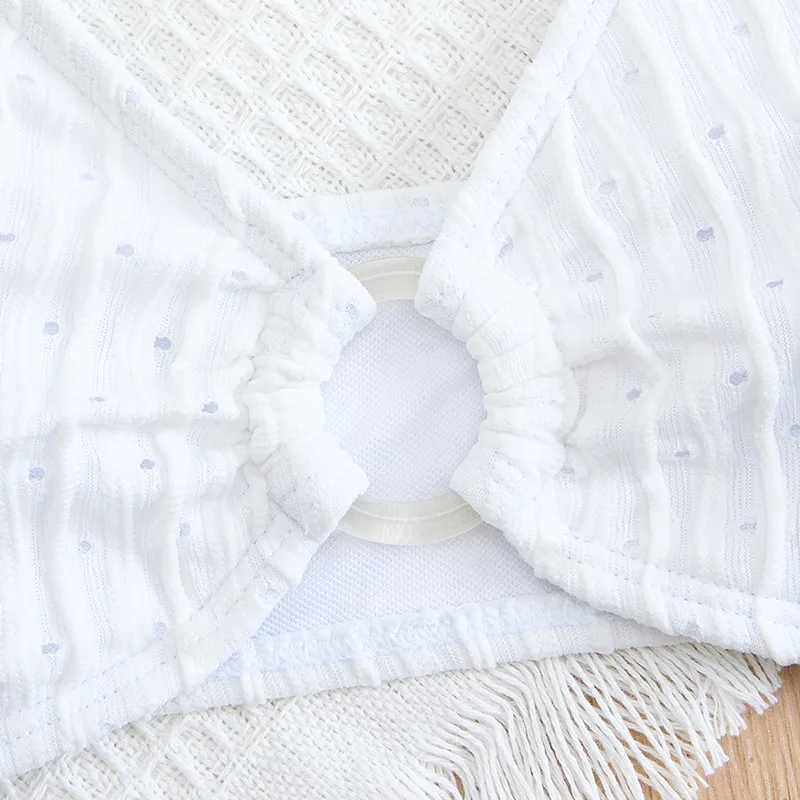 Ring Link Bikinis 2025 Girls Swimsuit High Waist Kids Swimwear Female Children Bathers Bathing Swimming Swim Suit BeachwearXJ250214