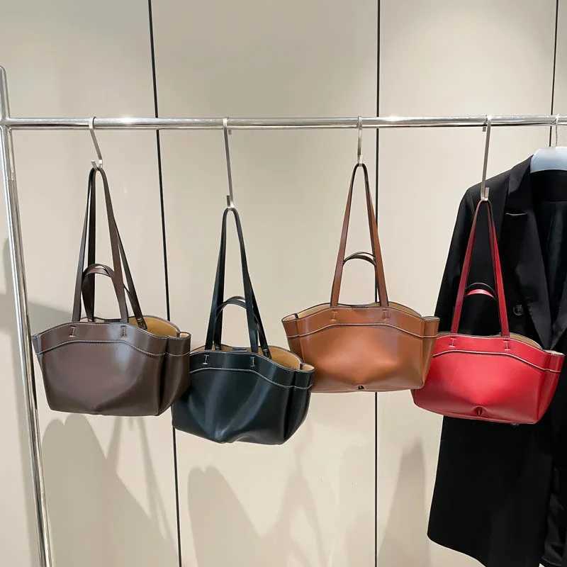 Solid Quality PU Shoder Bag Large Capacity Hasp Interior Zipper Pocket Casual Tote Handbag 2024 Hot S Bags for Wen Bolsa Z250215