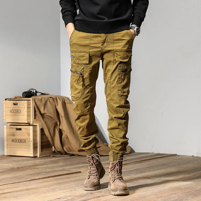 CAAYU Joggers Cargo Pants Men Casual Y2k Multi-Pocket Male Trousers Sweatpants Streetwear Techwear Tactical Track Gray Pants Men 250214CJ