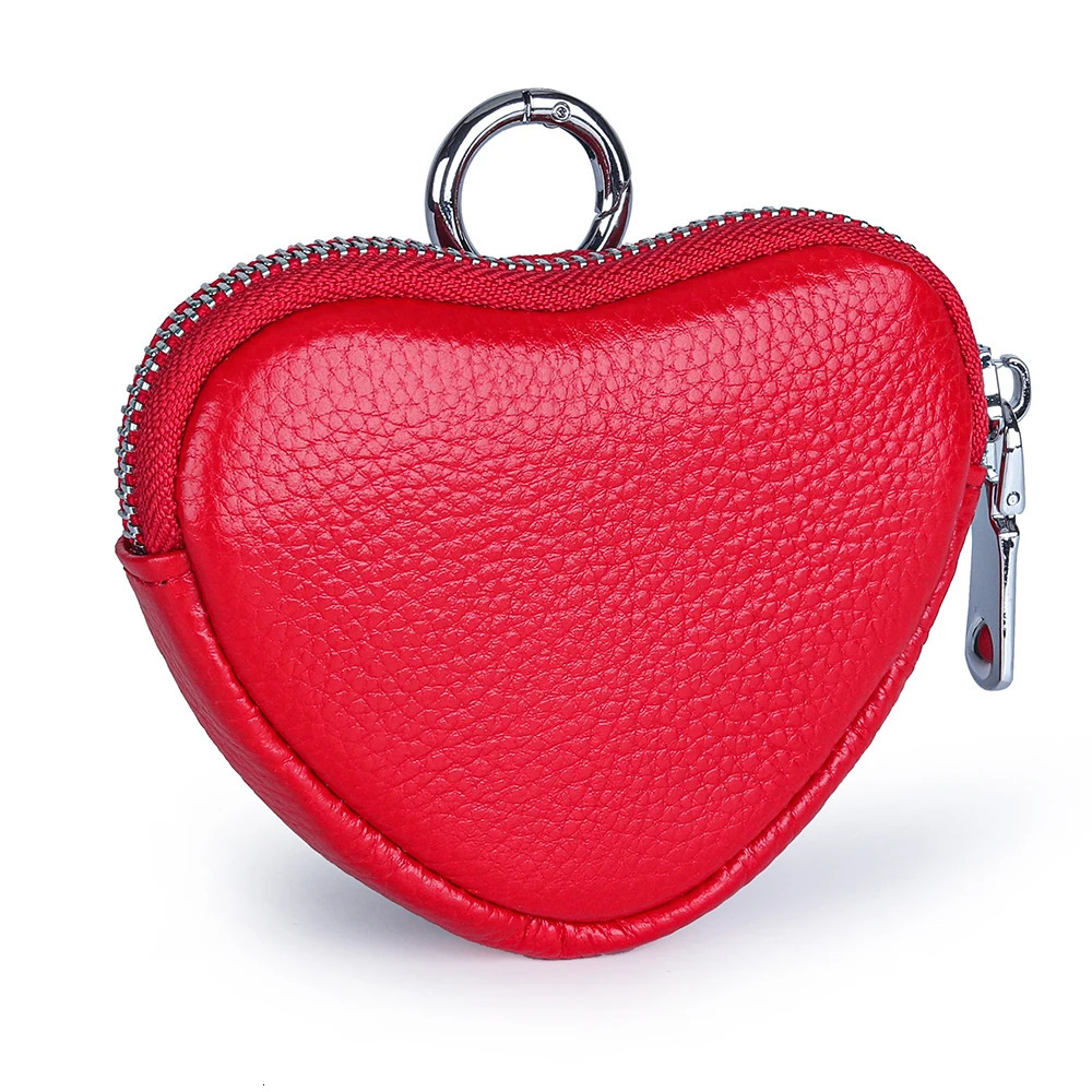 Coin Purse for Women Change Purses Small Cow Leather Cosmetic Bag Pocket Heart Makeup Organizer Jewelry Travel Case for Girls 250207