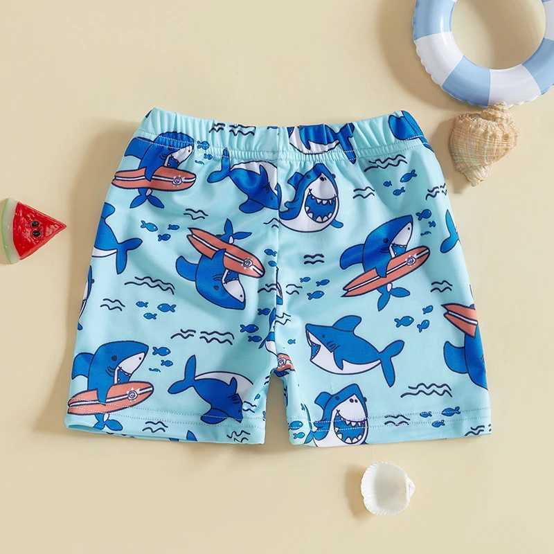 Children s Boys Swim Trunks with Fun Dinosaur Star Print Adjustable Elastic Waist Beach Shorts for Toddler SwimwearXJ250214