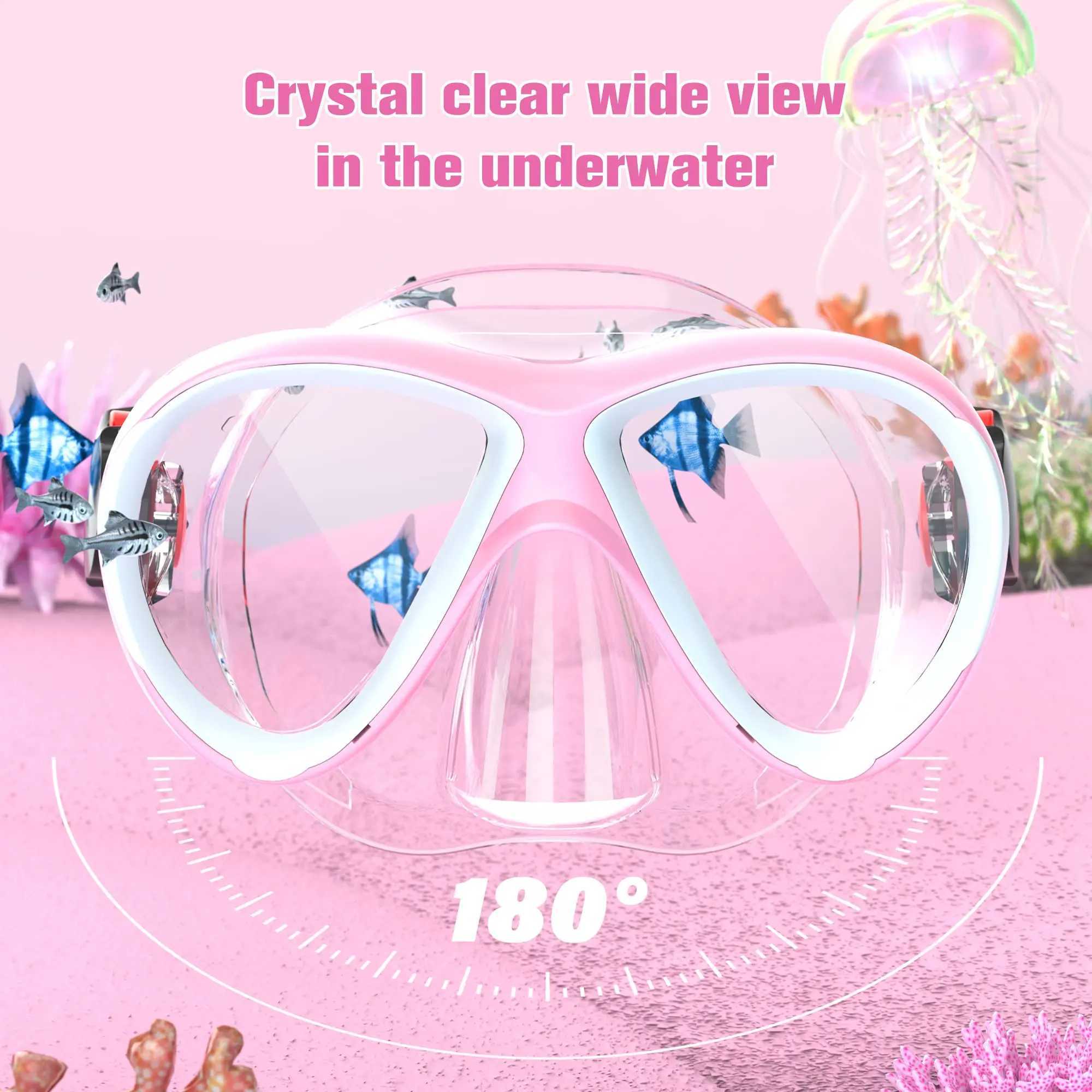 Findway Snorkel Mask for Kids Swimming Goggles Kids with Nose Cover for 4-14 Year Old Boys and Girls No Leakage Diving Masks Z250215