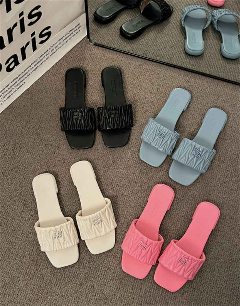 Free shipping shoes designer sandals flat sandals for women soft slides slippers fashion house shoes sliders slide womans