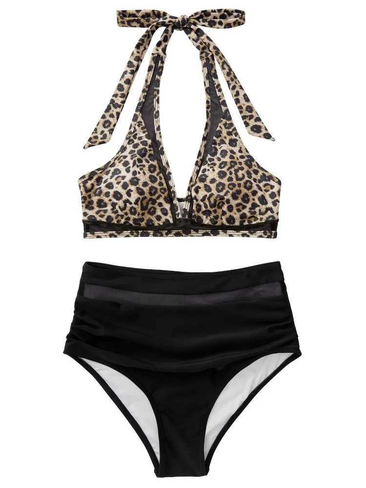 High Waist Bikini Set Sexy Push Up Swimsuit Women Black Beachwear Tummy Control Swimwear Adjustable Bathing Suit Bikinis 2024T250214