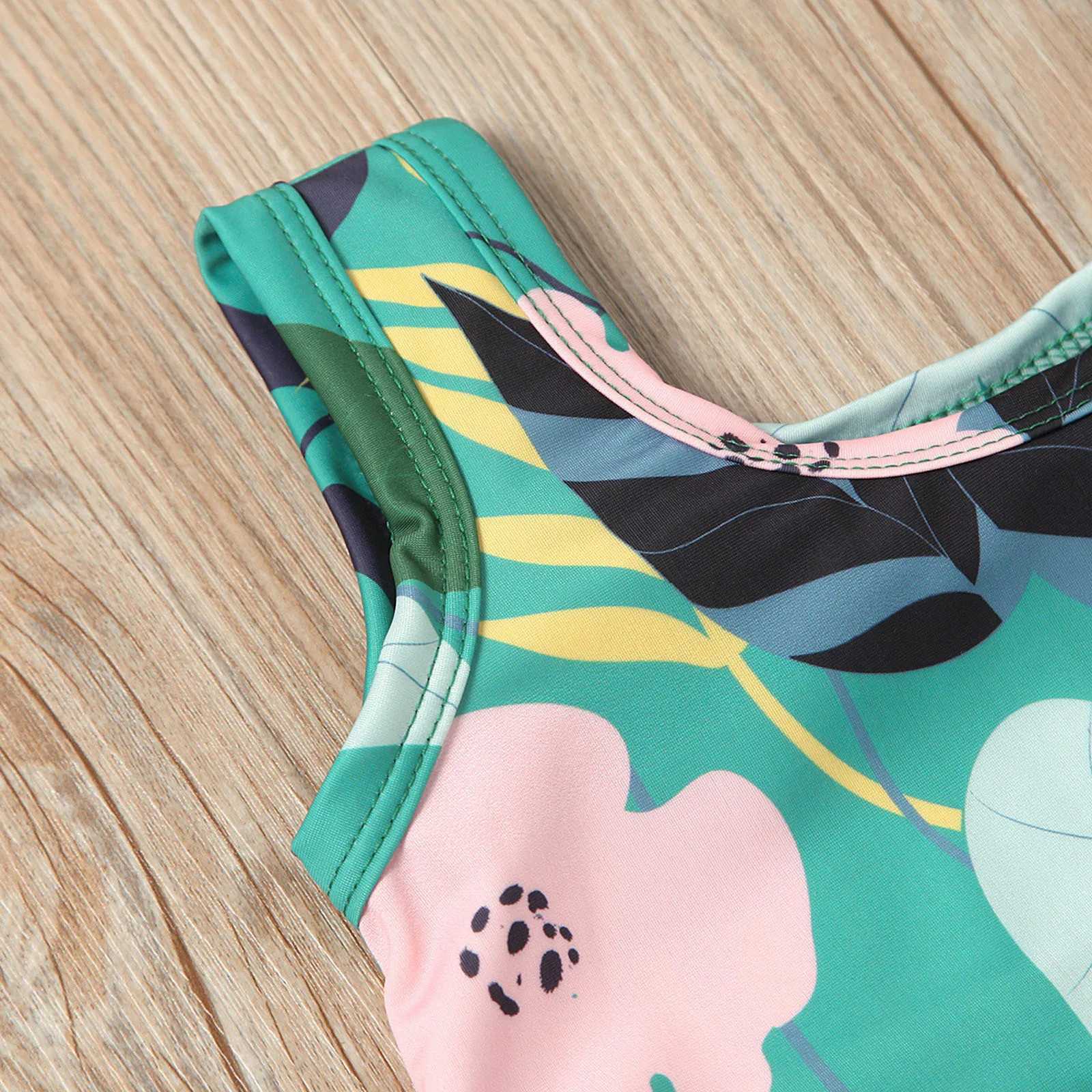 GirlsS Swimsuits Swimsuit Toddler Print Girls Baby Floral Set Bikini Kids Summer Swimwear Outfits Girls Size Six Bathing SuitXJ250214